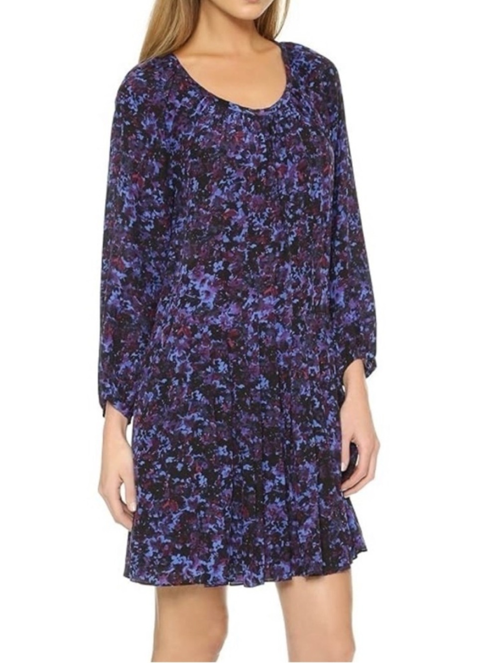 Rebecca Taylor Silk Dress Bouquet Rhapsody Size 8 Floral Long-Sleeve EUC